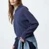 Sudadera con capucha de punto trenzado lavable para mujer