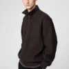 Sudadera unisex con medio cremallera y tejido cepillado Sudadera unisex con medio cremallera y tejido cepillado