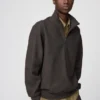 Sudadera unisex con medio cremallera y tejido cepillado Sudadera unisex con medio cremallera y tejido cepillado