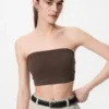 Sujetador bandeau sin aros con canalé para mujer