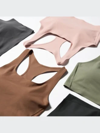 Sujetador sin aros para mujer (Active, cuello cuadrado)