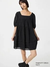 Vestido de algodón Dobby para mujer