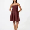 Vestido de camisola de mezcla de lino para mujer