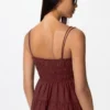 Vestido de camisola de mezcla de lino para mujer