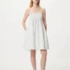 Vestido de camisola de mezcla de lino para mujer | A rayas