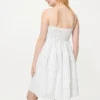 Vestido de camisola de mezcla de lino para mujer | A rayas