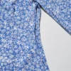Vestido de mujer con estampado, cuello en V y camisas de manga larga Vestido de mujer con estampado, cuello en V y camisas de manga larga