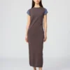 Vestido de punto de algodón 3D para mujer Vestido de punto de algodón 3D para mujer
