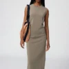 Vestido de punto de algodón 3D para mujer Vestido de punto de algodón 3D para mujer