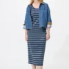 Vestido de sujetador acanalado para mujer | A rayas Vestido de sujetador acanalado para mujer | A rayas