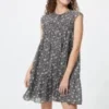 Vestido escalonado de algodón ligero para mujer | Estampado Vestido escalonado de algodón ligero para mujer | Estampado