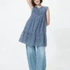 Vestido escalonado de algodón ligero para mujer | Estampado Vestido escalonado de algodón ligero para mujer | Estampado