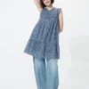 Vestido escalonado de algodón ligero para mujer | Estampado Vestido escalonado de algodón ligero para mujer | Estampado