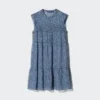 Vestido escalonado de algodón ligero para mujer | Estampado Vestido escalonado de algodón ligero para mujer | Estampado