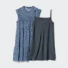 Vestido escalonado de algodón ligero para mujer | Estampado Vestido escalonado de algodón ligero para mujer | Estampado