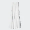 Vestido escalonado de mezcla de lino para mujer | Rayas Vestido escalonado de mezcla de lino para mujer | Rayas